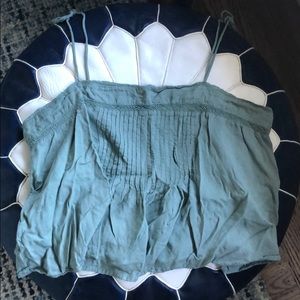 Tie shoulder pleated tank